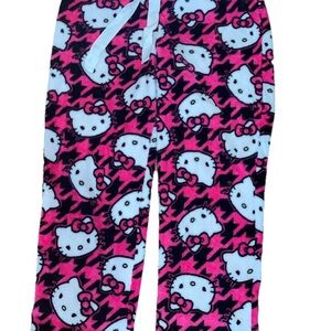 Women’s Size 2X Hello Kitty Fleece Fuzzy Pajama Pants Pink Black